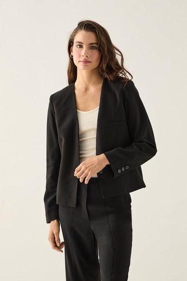 BLAZER MUJER ASH NEGRO LISO - 2