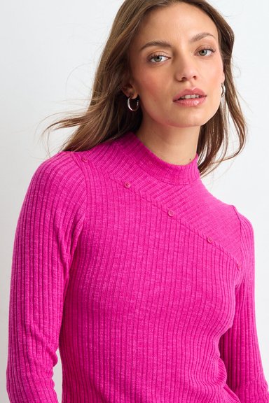 POLERA MANGA LARGA FUCSIA MUJER IO - 1