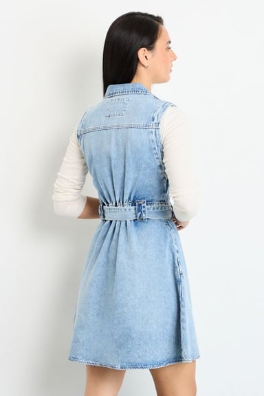 VESTIDO CORTO AZUL MUJER IO - 4