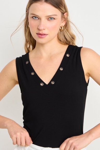 POLERA SIN MANGAS NEGRO MUJER ASH - 1