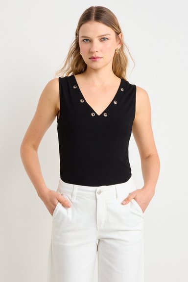 POLERA SIN MANGAS NEGRO MUJER ASH - 2