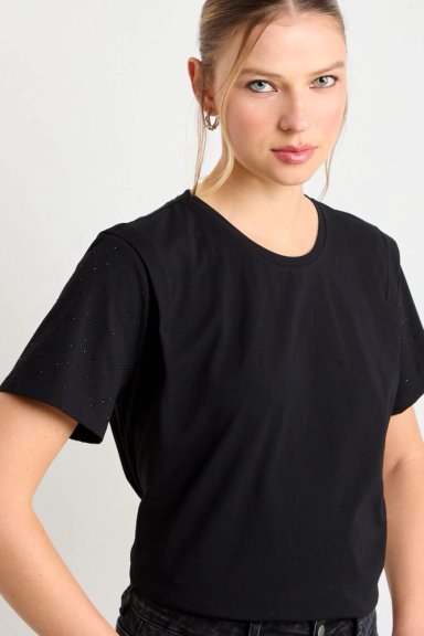 POLERA MANGA CORTA NEGRO MUJER ASH - 2