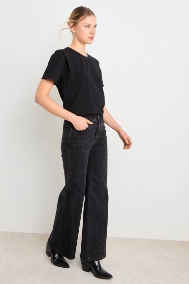 POLERA MANGA CORTA NEGRO MUJER ASH - 5