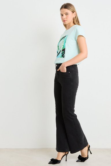 POLERA MANGA CORTA AZUL MUJER ASH - 5