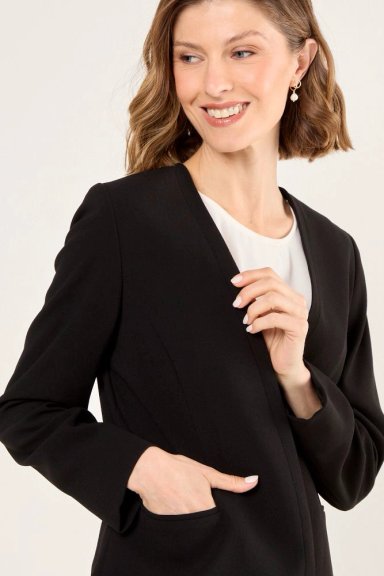 BLAZER SIN SOLAPA NEGRO MUJER MAGRIFFE - 2