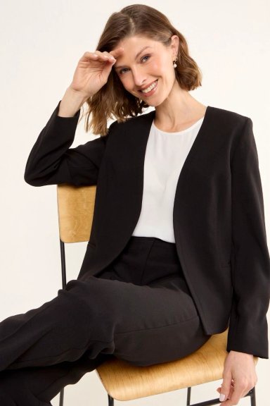 BLAZER SIN SOLAPA NEGRO MUJER MAGRIFFE - 4
