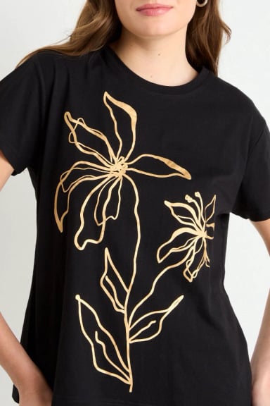 POLERA MANGA CORTA NEGRO MUJER IO - 2