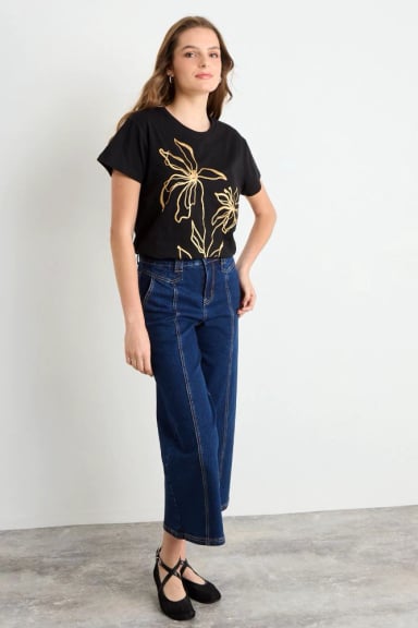 POLERA MANGA CORTA NEGRO MUJER IO - 5