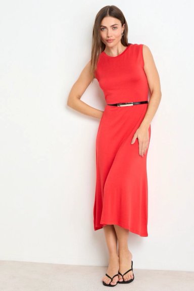 VESTIDO LARGO SIN MANGAS LISO ROJO MUJER ASH - 4