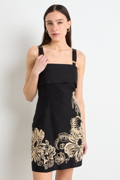 VESTIDO LISO NEGRO MUJER IO - 1
