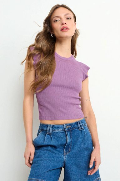 POLERA TEJIDA MORADO MUJER IO - 2