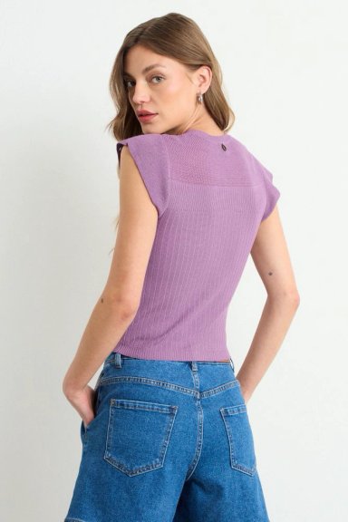 POLERA TEJIDA MORADO MUJER IO - 3