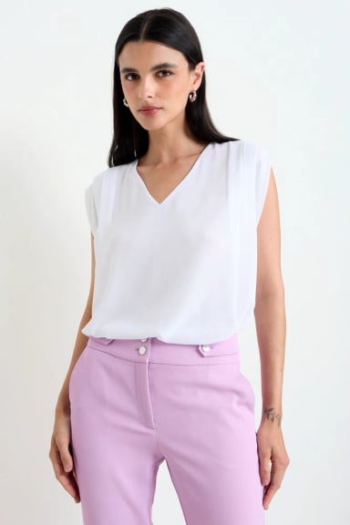 BLUSA LISA SIN MANGAS CRUDO MUJER ASH - 1