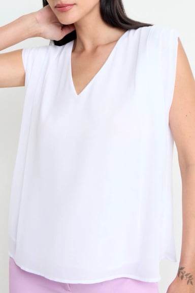 BLUSA LISA SIN MANGAS CRUDO MUJER ASH - 3