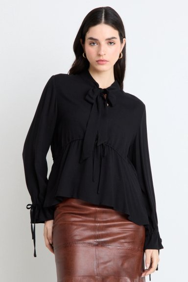 BLUSAS MANGA LARGA NEGRO MUJER ASH - 1