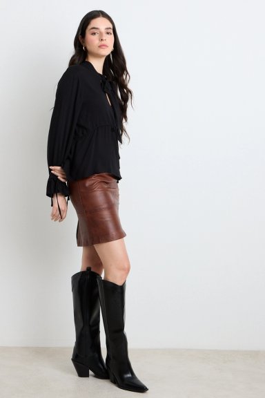 BLUSAS MANGA LARGA NEGRO MUJER ASH - 4