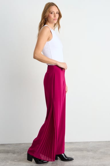PANTALON LISO BURDEOS MUJER IO - 5