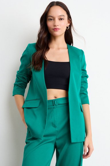 BLAZER LISO VERDE TURQUESA MUJER IO - 2