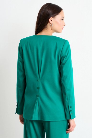 BLAZER LISO VERDE TURQUESA MUJER IO - 3