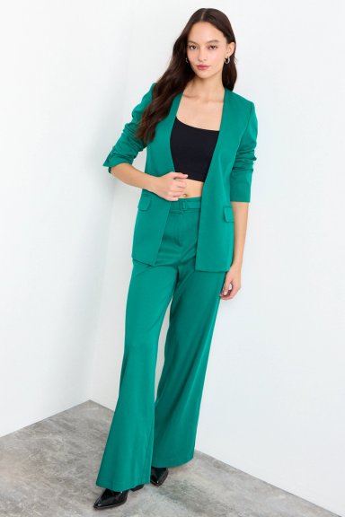 BLAZER LISO VERDE TURQUESA MUJER IO - 4
