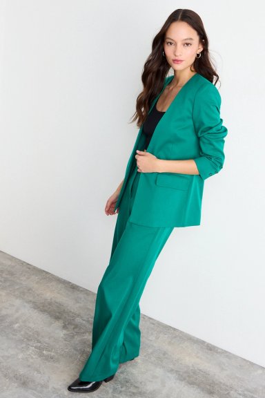 BLAZER LISO VERDE TURQUESA MUJER IO - 5