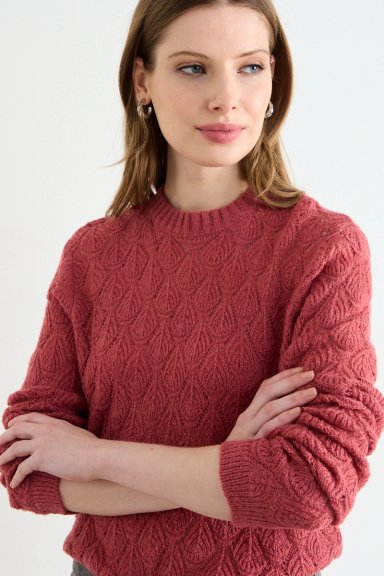 SWEATER CALADO NARANJO MUJER ASH - 1