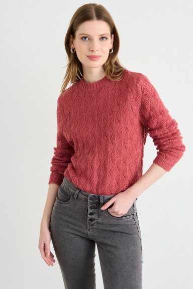 SWEATER CALADO NARANJO MUJER ASH - 2