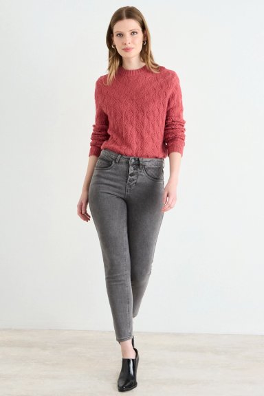 SWEATER CALADO NARANJO MUJER ASH - 4