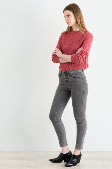 SWEATER CALADO NARANJO MUJER ASH - 5