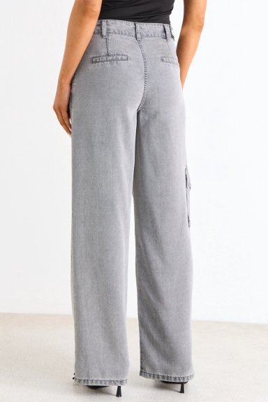 JEANS CARGO GRIS MUJER ASH - 4