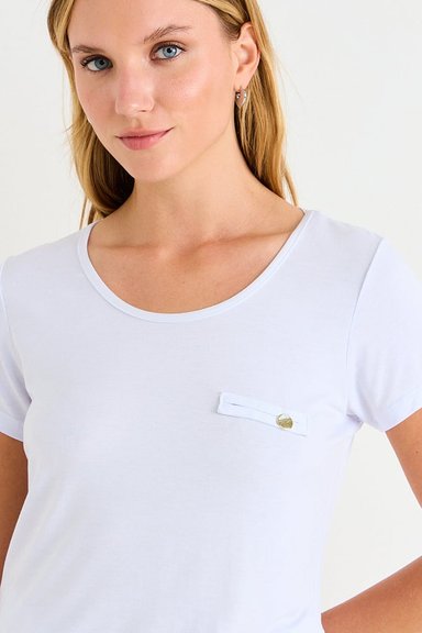 POLERA MANGA CORTA LISA CRUDO MUJER ASH - 2