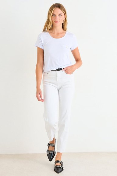 POLERA MANGA CORTA LISA CRUDO MUJER ASH - 4