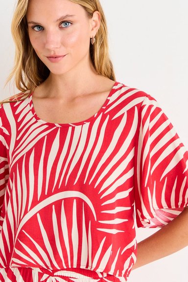 POLERA MANGA CORTA FANTASIA ROJO MUJER ASH - 2