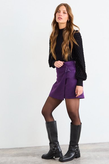 SHORT LISO MORADO MUJER IO - 5