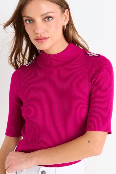 POLERA TEJIDA FUCSIA MUJER ASH - 1