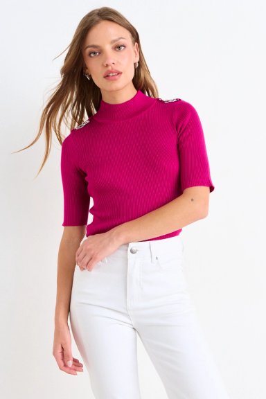 POLERA TEJIDA FUCSIA MUJER ASH - 2