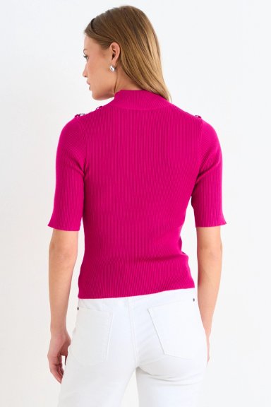 POLERA TEJIDA FUCSIA MUJER ASH - 3