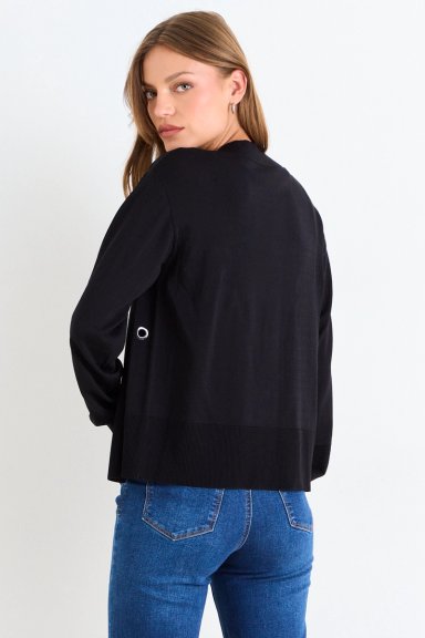 CARDIGAN CON APLICACIONES METALICAS NEGRO MUJER ASH - 3