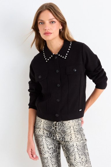 TRUCKER CARDIGAN NEGRO MUJER ASH - 1