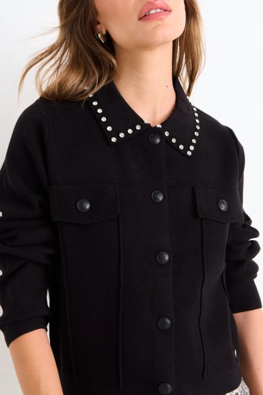 TRUCKER CARDIGAN NEGRO MUJER ASH - 3