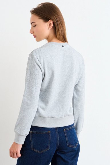 POLERON LISO GRIS MUJER IO - 3