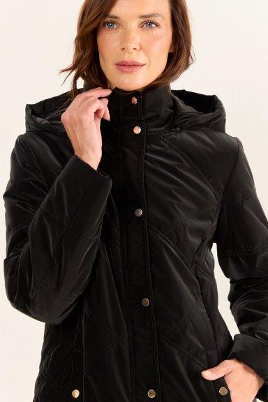 PARKA CON GORRO NEGRO MUJER MAGRIFFE - 2