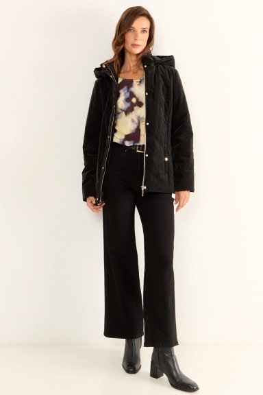 PARKA CON GORRO NEGRO MUJER MAGRIFFE - 5