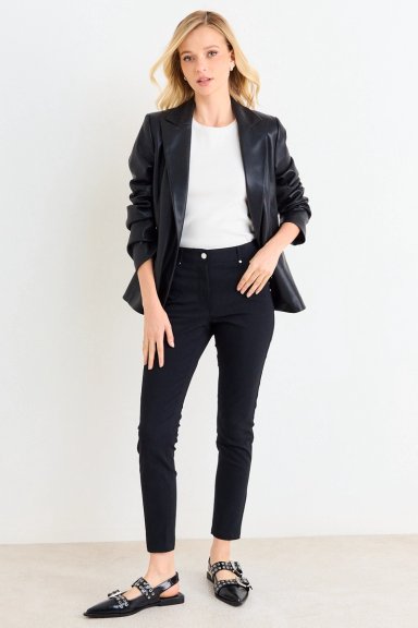 PANTALON LISO NEGRO MUJER ASH - 1