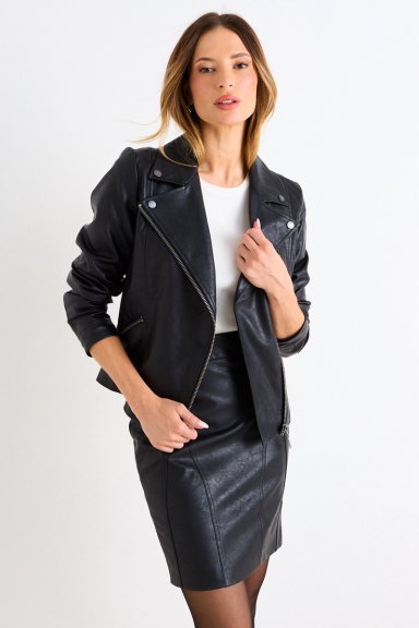 CHAQUETA BIKER LISA NEGRO MUJER ASH - 1