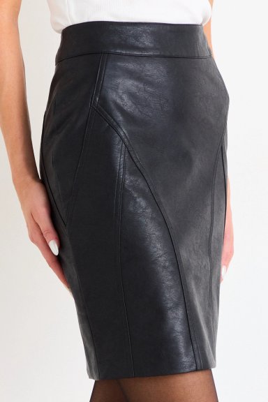 FALDA TUBO DE PU NEGRO MUJER ASH - 3