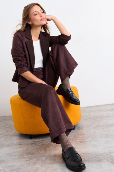PANTALON LISO CAFE  MUJER IO - 1