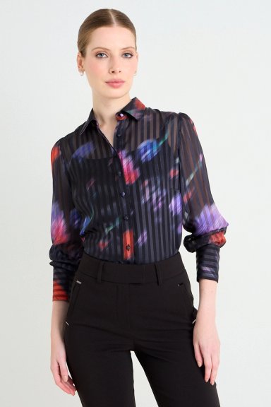 BLUSA CAMISERA FANTASIA NEGRO MUJER ASH - 1