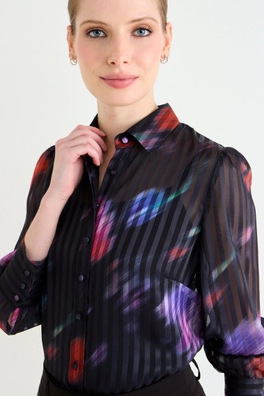 BLUSA CAMISERA FANTASIA NEGRO MUJER ASH - 2