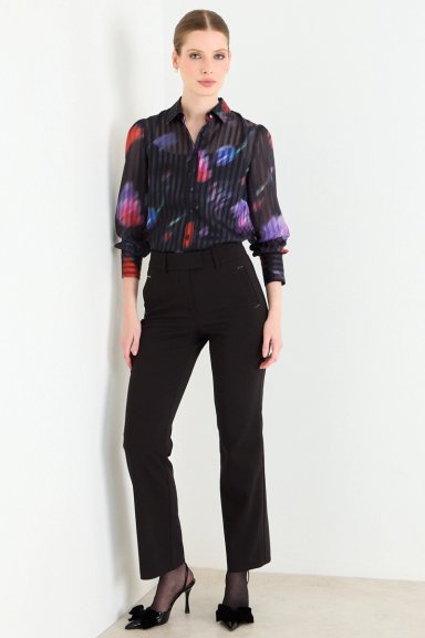 BLUSA CAMISERA FANTASIA NEGRO MUJER ASH - 4